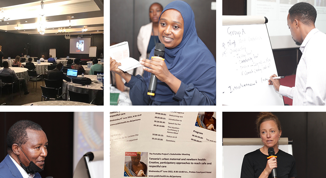 Photos of presenters and people from the dissemination event